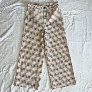 Madewell size 24 Emmett Wide Leg Cropped Windowpane Rainbow Pants